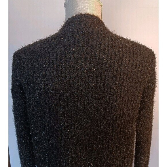 Lou & Grey for Loft Black Sparkly Oversized Open Front Cardigan Sweater Size XS - Picture 4 of 7